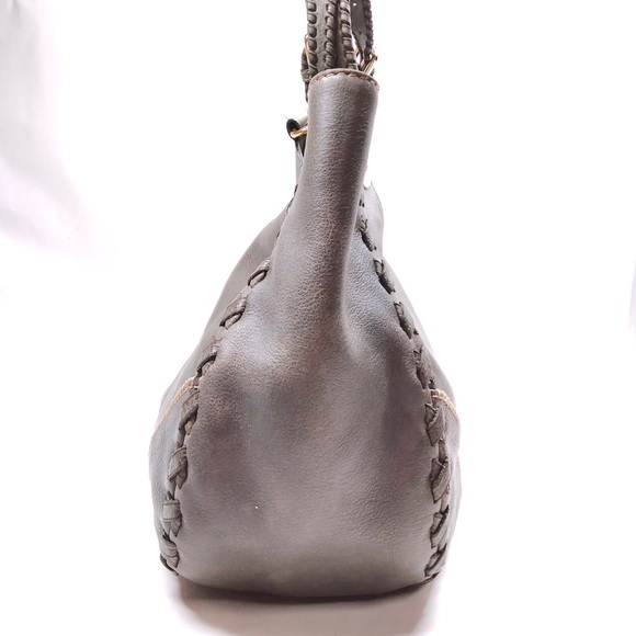 Auth Gucci Gray Leather Large Charlotte Hobo Bag Preloved Purse Handbag Tote - Picture 3 of 9